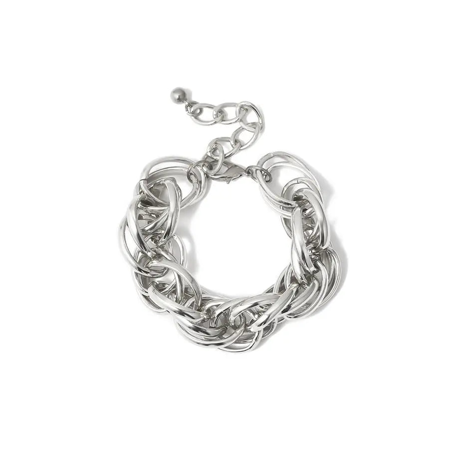 Gourmette femme en argent maille corde fantaisie