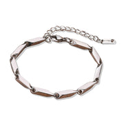 Men's silver chain bracelet with bar link