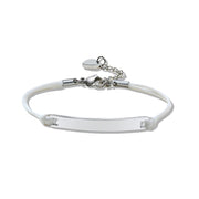 Silver man bracelet with personalized white rope
