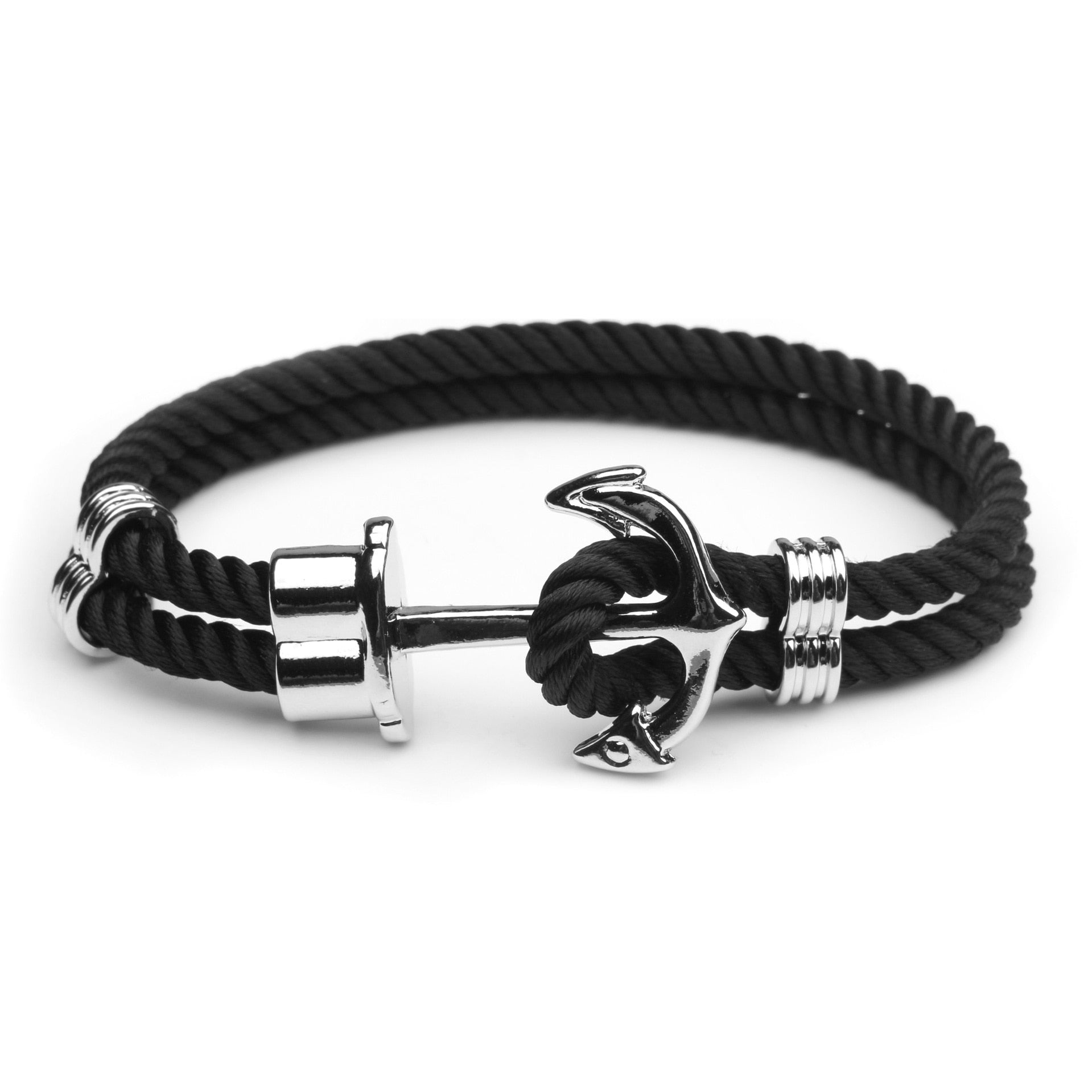 Bracelet Ancre Marine Homme noir