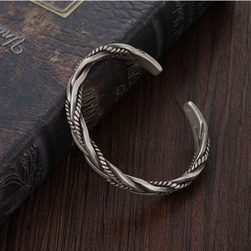 Bracelet homme en argent maille tressée