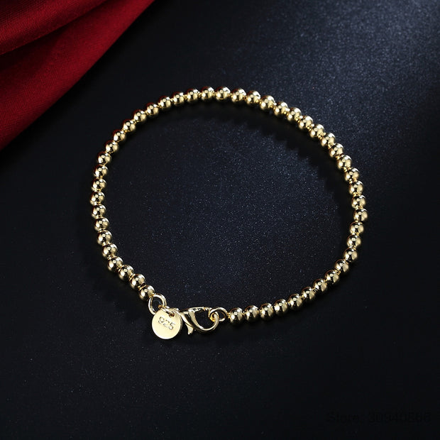 bracelet perle en or avec fermoir ajustable
