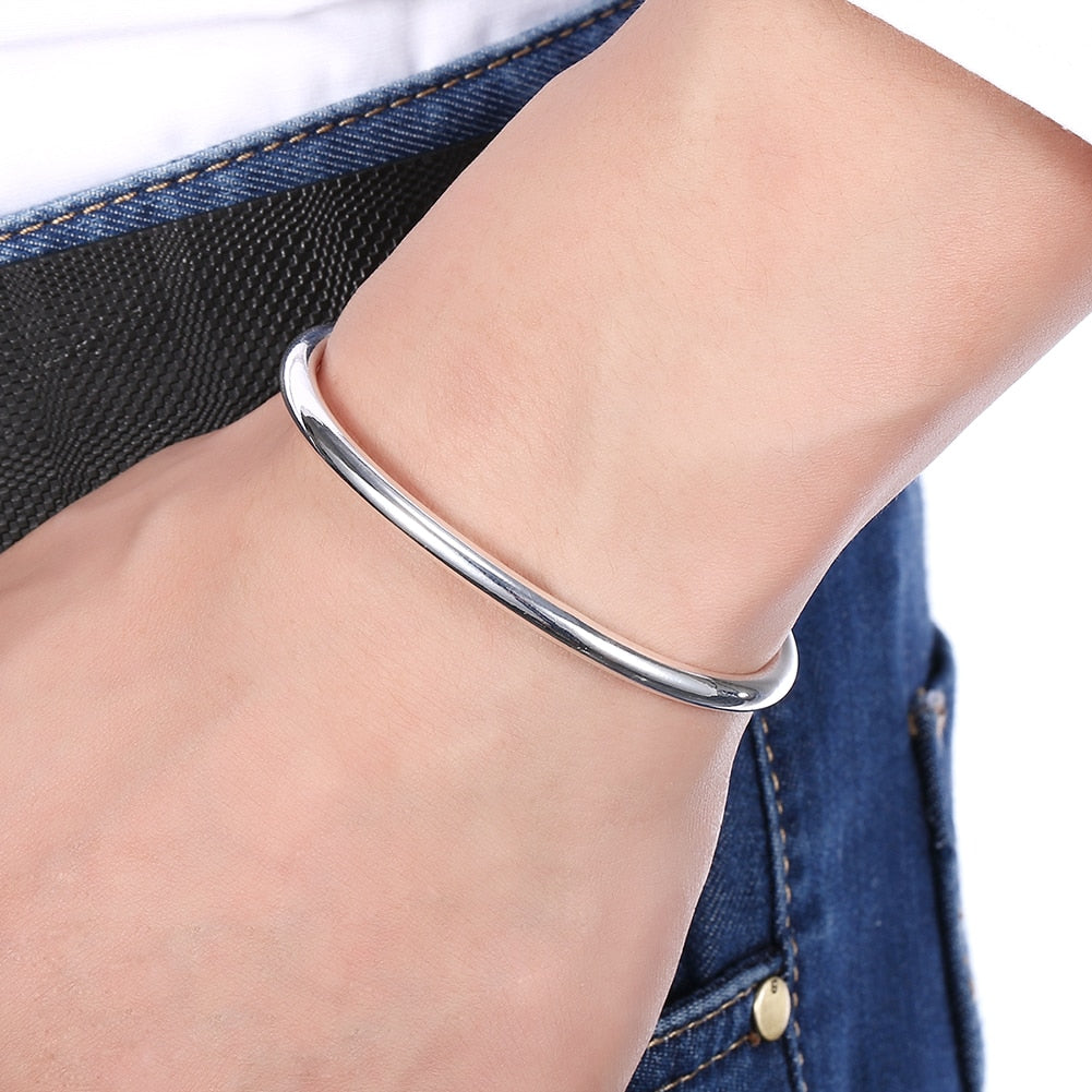 Bracelet jonc lisse en argent