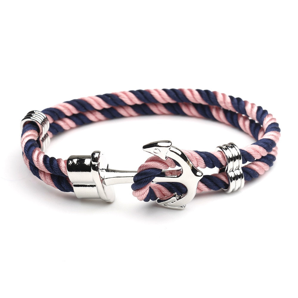 Bracelet Ancre Marine Homme bleu/rose