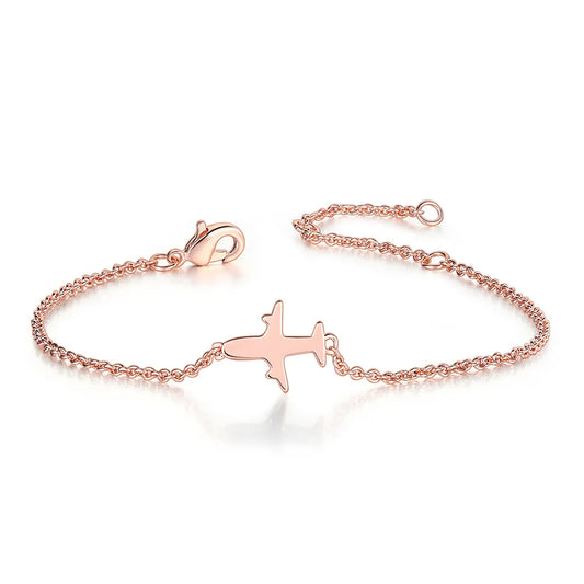 Bracelet Avion En Or Rose