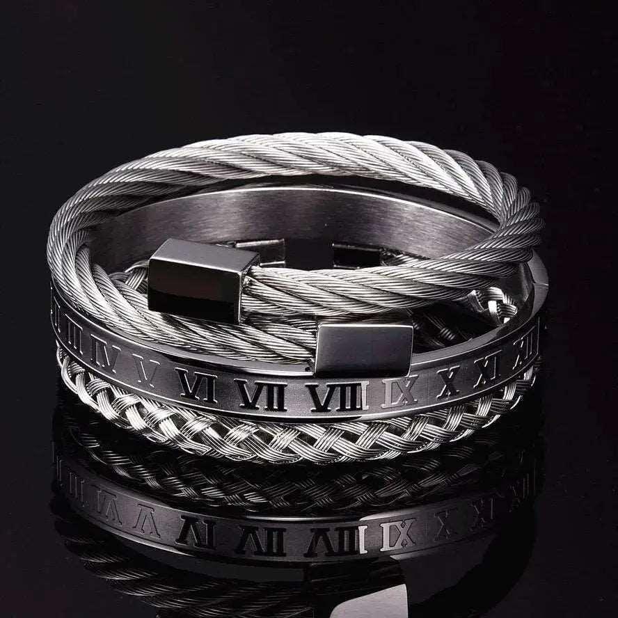 Bracelet Pour Homme En Argent Avec Chiffres Romains