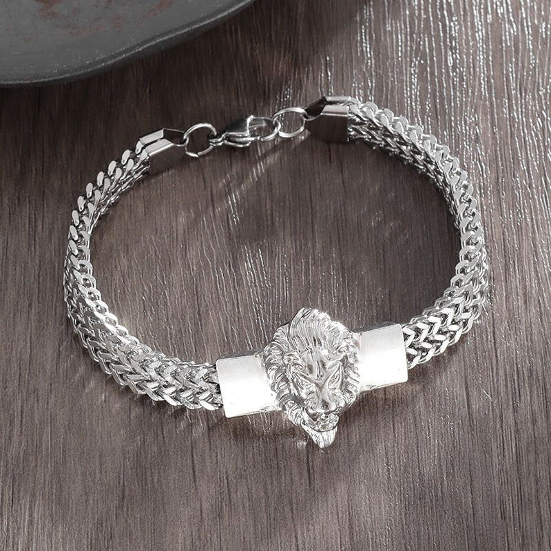 Bracelet TêTe De Lion En Argent